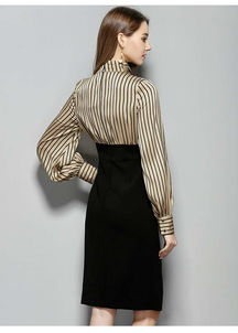 2018春季精品酬賓版女裝外貿(mào)原單假兩件名媛氣質(zhì)裙 艾森絲服飾